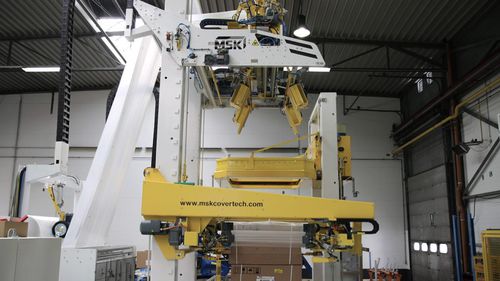 Vollautomatische Haubenmaschine - MSK - mit Stretchfolie / mit Schrumpffolie / für Baustoffe