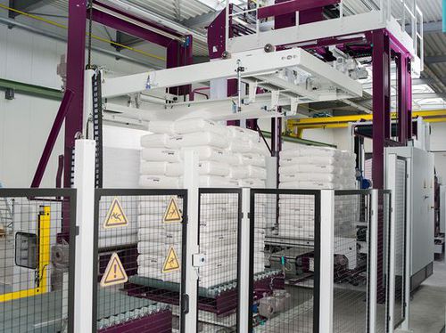 Automatische Haubenmaschine - PSH-Vario - Möllers - mit Stretchfolie / für Säcke / für Baustoffe