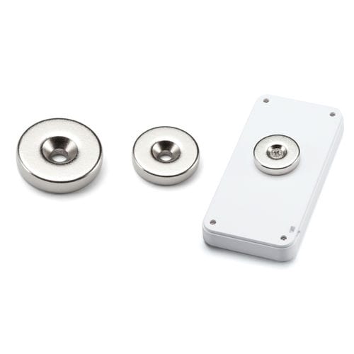 Neodym-Magnet - NMG series - TAKACHI Electronics Enclosure Co., Ltd. - zylindrisch / vernickelt / mit Bohrung