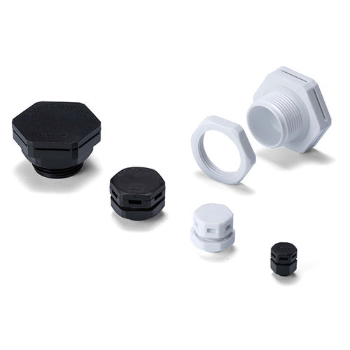 Druckausgleichstopfen - CVP series - TAKACHI Electronics Enclosure Co., Ltd. - sechseckig / Gewinde / PTFE