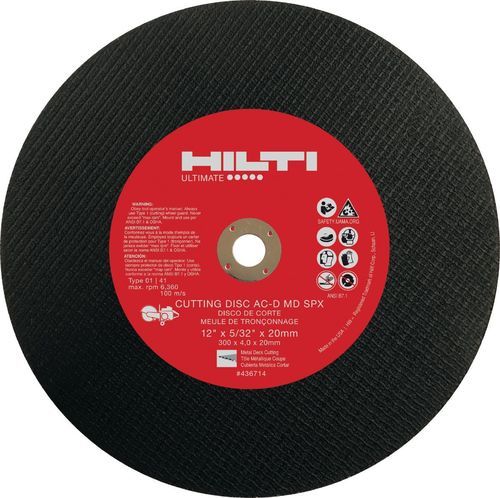 Metall-Trennscheibe - AC-D MD - HILTI - für Blech / Aluminiumoxid / mit großem Durchmesser