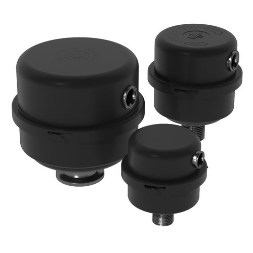 Auslass-Schalldämpfer - EFS series - SOLBERG Filtration - Verdrängung / für Filter / rohrförmig