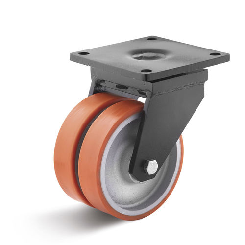 Lenkrolle - L-HD-PUZG-200-K-3 - TORWEGGE GmbH & Co. KG . - mit Grundplatte / für Schwerlasten / doppelt