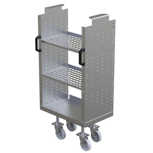 Wagen für Materialumschlag - Q-100-0421  - FlexQube - Metall / Fachböden / mit Lenkrolle