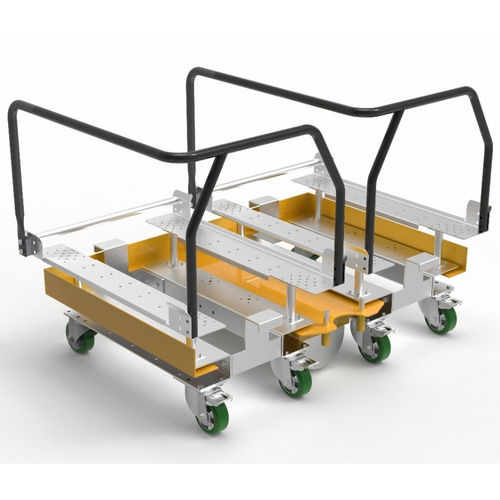 Wagen für Materialumschlag - Q-007-1002  - FlexQube - Metall / Paletten / mit Lenkrolle