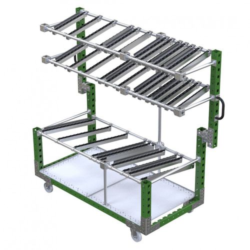 Werkstattwagen - Q-100-0456  - FlexQube - Metall / Fachböden / für Behälter