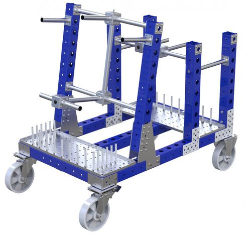 Wagen für Materialumschlag - Q-100-0800  - FlexQube - Metall / Gitter-Plattform / Portal