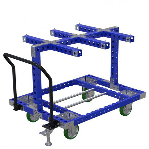 Wagen für Materialumschlag - Q-100-0643  - FlexQube - Metall / mit Rollenhaltern / mit Lenkrolle