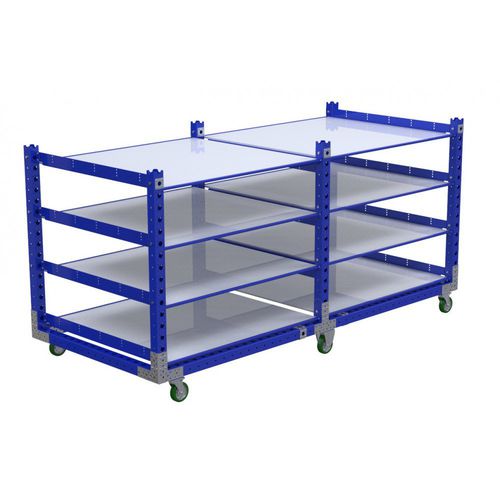 Wagen für Materialumschlag - Q-100-0760  - FlexQube - Metall / 4 Ebenen / 6-Rad