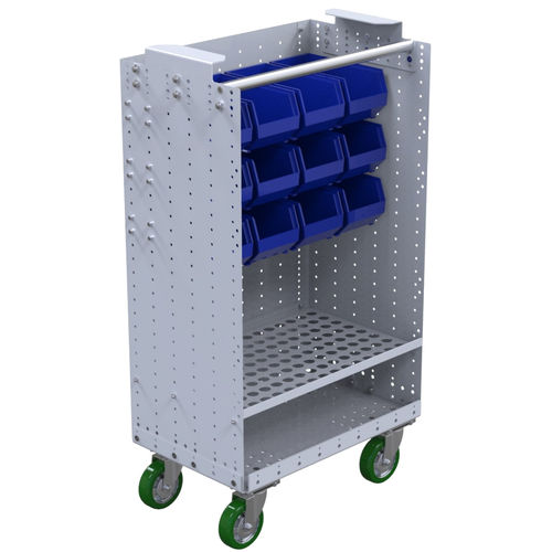 Wagen für Materialumschlag - Q-100-0835  - FlexQube - Metall / Fachböden / für Behälter