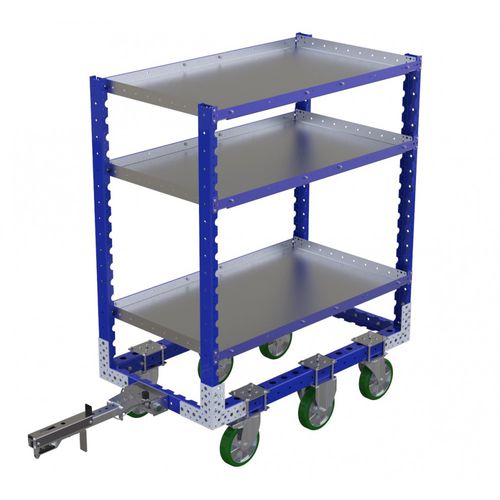 Wagen für Materialumschlag - Q-007-3068  - FlexQube - Metall / Fachböden / 6-Rad
