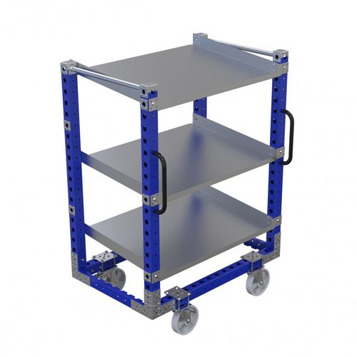 Wagen für Materialumschlag - Q-100-0281  - FlexQube - Metall / 3 Ebenen / für Behälter