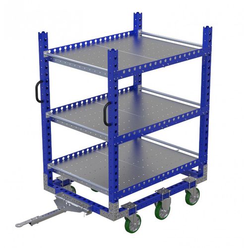 Transportwagen - Q-100-0609  - FlexQube - Metall / Fachböden / 6-Rad
