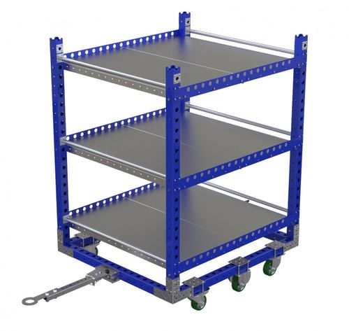Wagen für Materialumschlag - Q-007-3079  - FlexQube - Metall / Fachböden / 6-Rad
