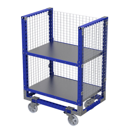 Wagen für Materialumschlag - Q-100-0300  - FlexQube - Metalldraht / 2 Ebenen / für Behälter