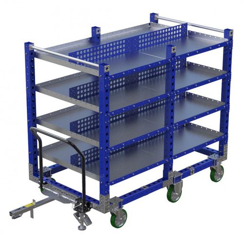 Wagen für Materialumschlag - Q-100-0498  - FlexQube - Metall / Fachböden / 6-Rad