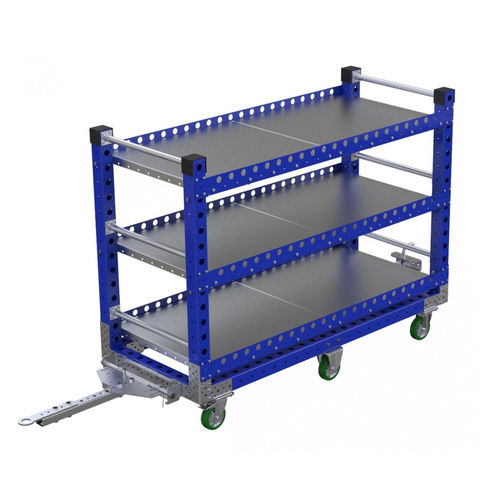Transportwagen - Q-100-0763  - FlexQube - Metall / Fachböden / für Behälter