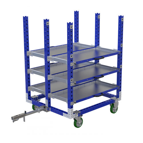 Wagen für Materialumschlag - Q-100-0399  - FlexQube - Metall / Fachböden / teleskopisch