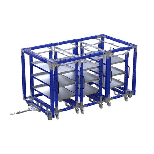 Montagewagen - Q-100-0380  - FlexQube - Metall / Fachböden / für Behälter