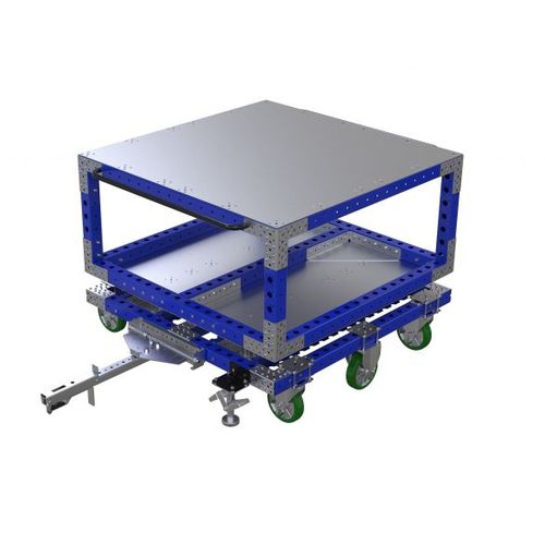 Transportwagen - Q-100-0373  - FlexQube - Metall / Niederflur / mit Lenkrolle