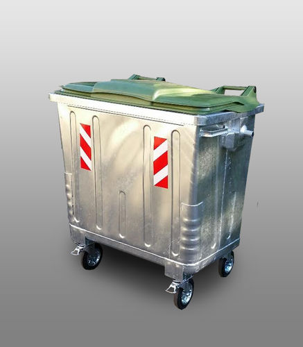 Müllbehälter / galvanisiertem Stahl - Green City International doo - für städtische Produkte / mit Deckel / 4 Räder