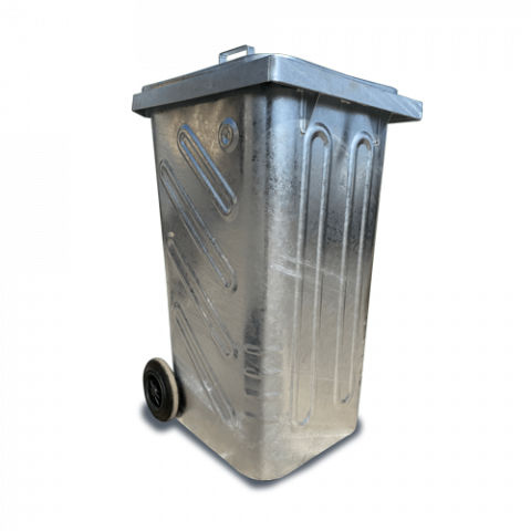 Müllbehälter / galvanisiertem Stahl - Green City International doo - für Haushaltsprodukte / mit Deckel / mit 2 Rädern