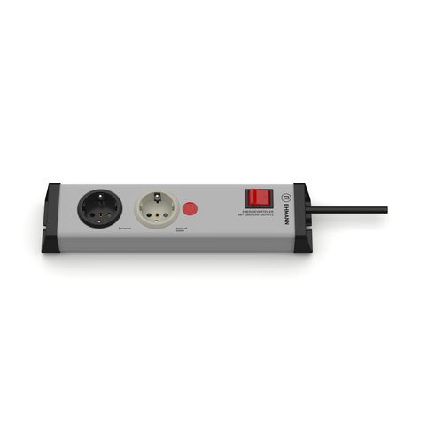 Steckdosenleiste mit 2 Steckdosen - 0218x00022301 - Bodo Ehmann GmbH - mit Schalter / mit Überlastschutz