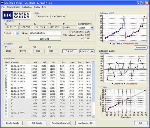 Kalibrierungssoftware - Specter 8 - Harrer & Kassen - Visualisierung / Industrie / Windows