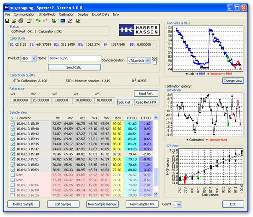 Kalibrierungssoftware - Specter 9 - Harrer & Kassen - Visualisierung / Industrie / Windows