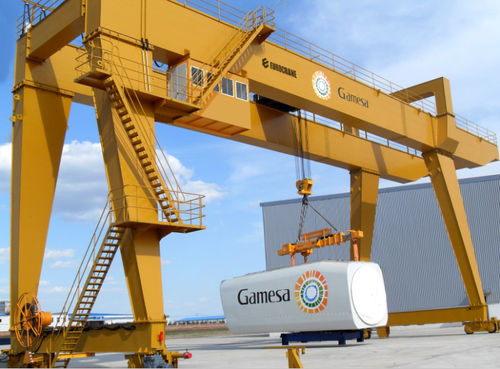 Schienenmontierter Portalkran - T0093 - Eurocrane(China)Co.,Ltd - für Werkstatt / für Windkraftindustrie / Zweiträger