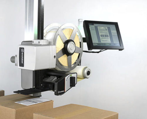 Etikettiermaschine zur Oberseitenetikettierung - E-commerce - Industrial Labelling Systems - für die Logistik / Inline