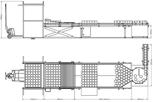 Palettierer und Depalettierer / Schicht - MANUAL DEPALLETIZER - Sapli - für Dosen / für Flaschen / manuell