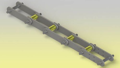 Metall-Förderkette - Z.M.C. SRL - mit verlängertem Tragebolzen / Glied / für die Bahnindustrie