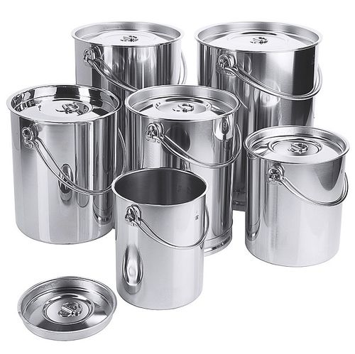 Edelstahl-Fass - AMS-A446 series - NOVETAL - mit Griffen / robust / mit Deckel
