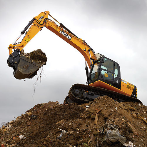 Großformatiger Bagger - JS180 - JCB - auf Raupen / für Baustellen / Multifunktion