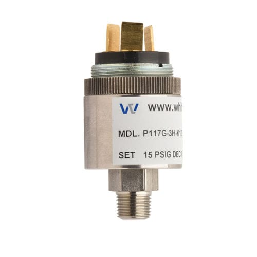 Druckschalter mit Kapselfeder - P117G  - Whitman Controls Corporation - für Flüssigkeiten / Edelstahl / OEM