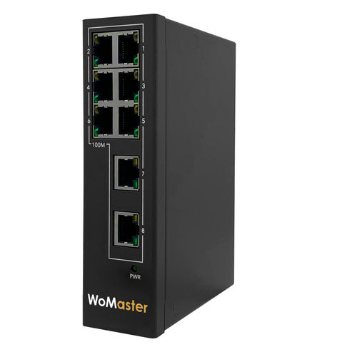 Ethernet-Switch / unmanaged - DS108A - WoMaster - 8 Ports / für DIN-Schiene / wandmontiert