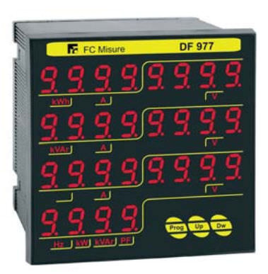 Digitales Leistungsmessgerät - 440 V, 5 A | DF 977 - F.C. Misure - für DIN-Schiene