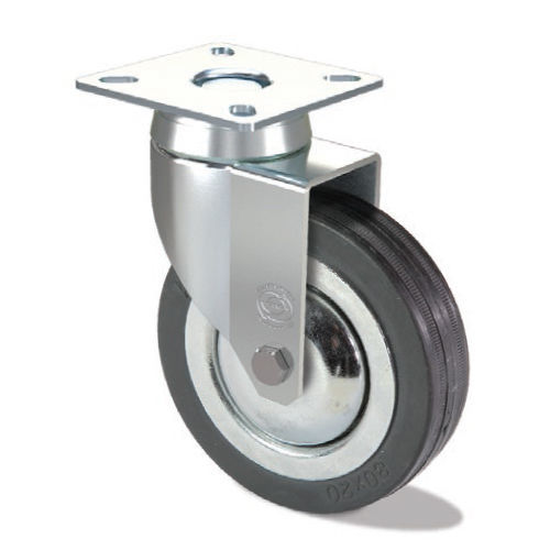 Lenkrolle - FS S5 GP - Tecno Ruote Group Srl - mit Grundplatte / Metall / Gummi