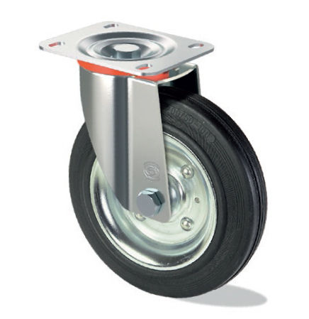Lenkrolle - Q S10 GP - Tecno Ruote Group Srl - mit Grundplatte / Gummi / Pressstahl