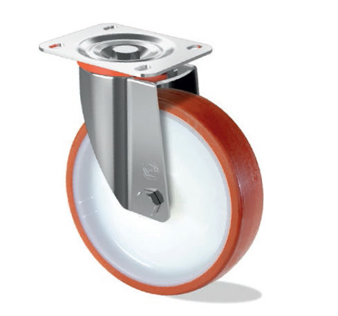 Lenkrolle - M S10X GP - Tecno Ruote Group Srl - mit Grundplatte / mit Kugellager / Edelstahl