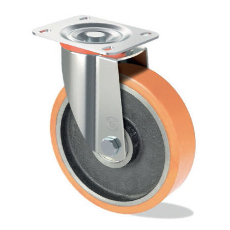 Lenkrolle - V S10 GP - Tecno Ruote Group Srl - mit Grundplatte / für Materialumschlag / Polyurethan