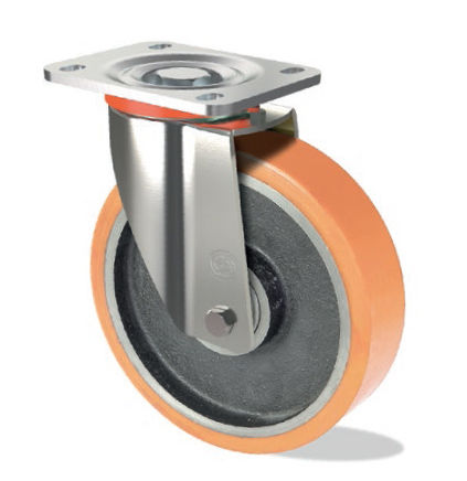 Lenkrolle - V S15 GP - Tecno Ruote Group Srl - mit Grundplatte / für Materialumschlag / Polyurethan