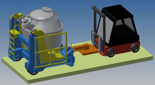 Kipper für Container - BARTZ MASCHINENBAU GMBH - Tiegel / mobil / für Gabelstapler