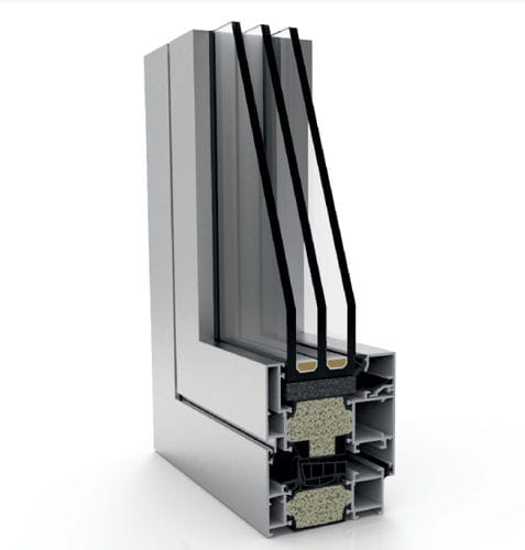 Aluminiumprofil - XP-80 TH HI  - EXTRUGASA INTERNACIONAL S.A. - gerillt / für Fenster