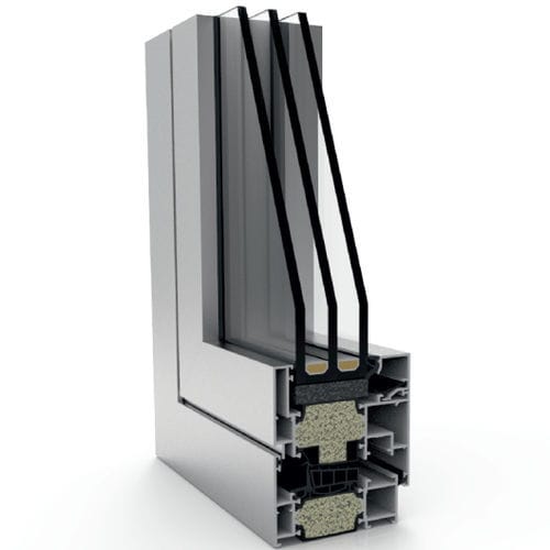 Aluminiumprofil - XP-80 TH+ HI - EXTRUGASA INTERNACIONAL S.A. - gerillt / für Fenster