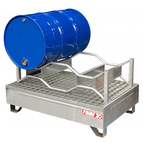 Auffangwanne für 2 Fässer - 845006628  - FIMM - galvanisiertem Stahl / starr