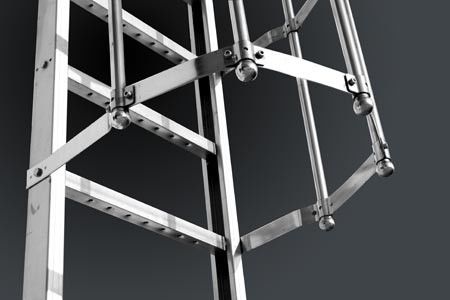 Gerade Treppe - Velo Acciai Srl. - Käfigmodell / Edelstahl