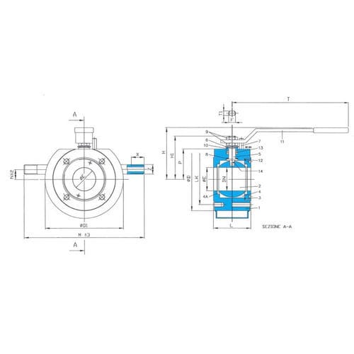 Kugelventil - 120F FB - THERMOMESS S.r.l. - manuell / pneumatisch / elektrisch