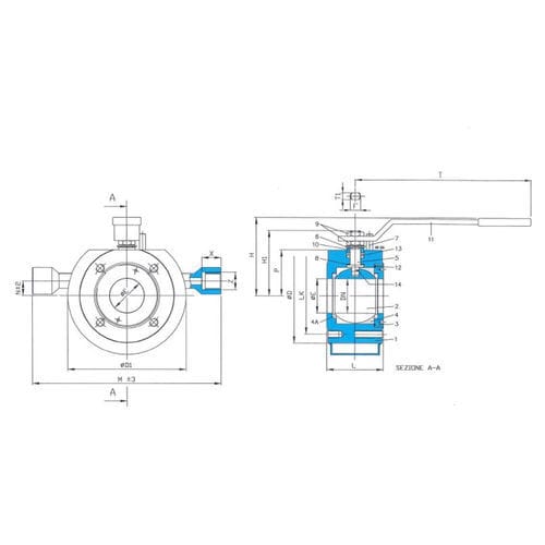 Kugelventil - 120N FB - THERMOMESS S.r.l. - manuell / pneumatisch / elektrisch